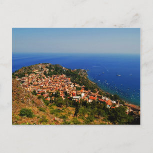 Taormina uitzicht 2 briefkaart