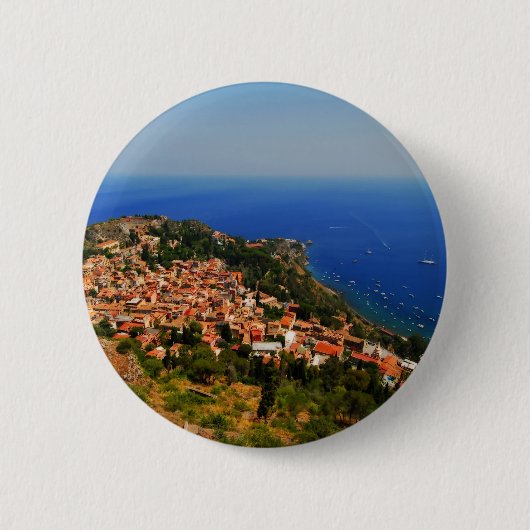 Taormina uitzicht 2 ronde button 5,7 cm (Voorkant)