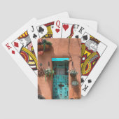 Taos Adobe Blue-deur New Mexico Pokerkaarten (Achterkant)