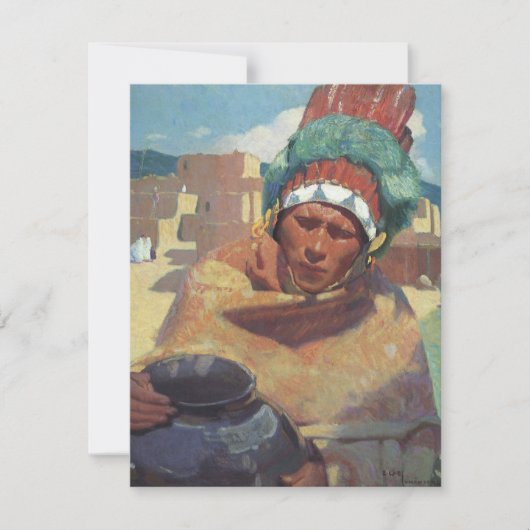 Taos Indian Holding a Water Jug van Blumenschein (Voorkant)