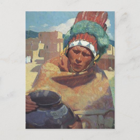 Taos Indian Holding a Water Jug van Blumenschein Briefkaart (Voorkant)