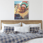 Taos Indian Holding a Water Jug van Blumenschein Canvas Afdruk (Insitu (Slaapkamer))