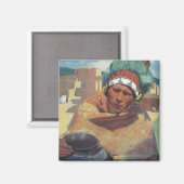 Taos Indian Holding a Water Jug van Blumenschein Magneet (Voorkant / Achterkant)