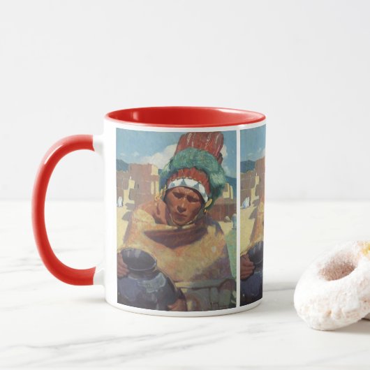 Taos Indian Holding a Water Jug van Blumenschein Mok (Met donut)
