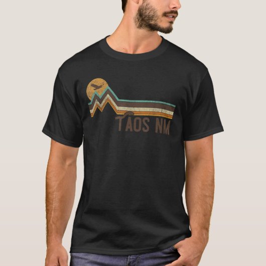 Taos New Mexico 70s 80s Retro Style  Distre T-shirt (Voorkant)