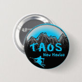 Taos New Mexico artistieke skier Ronde Button 5,7 Cm (Voorkant /achterkant)