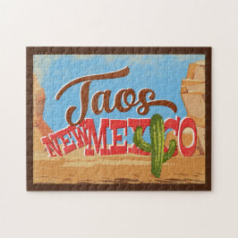 Taos New Mexico Cartoon Desert Vintage Travel Legpuzzel