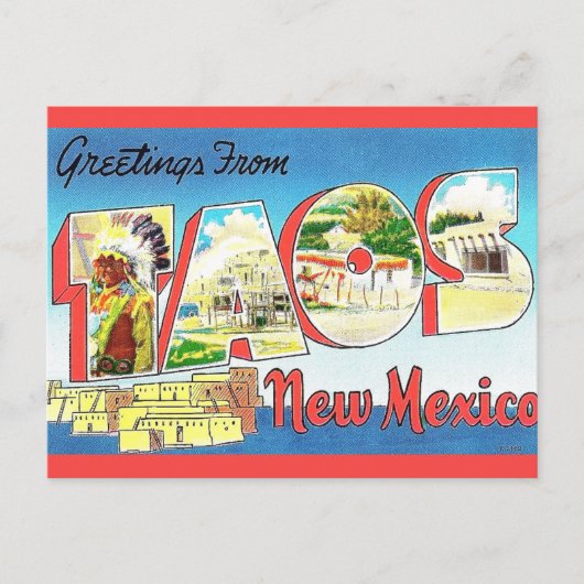 Taos New Mexico Groet Briefkaart (Voorkant)