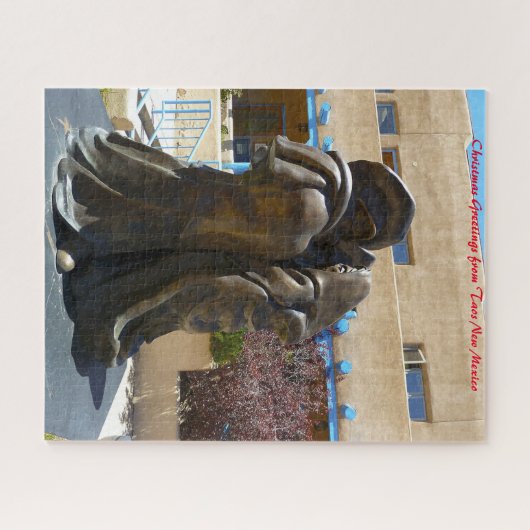 Taos New Mexico.Kerstgroet Legpuzzel (Horizontaal)