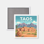  Taos New Mexico Magneet (Voorkant / Achterkant)