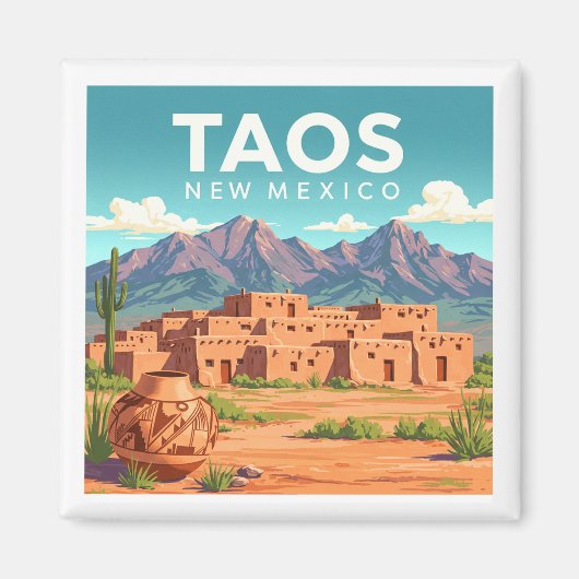  Taos New Mexico Magneet (Voorkant)