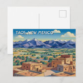 Taos New Mexico Reizen Briefkaart (Voorkant / Achterkant)