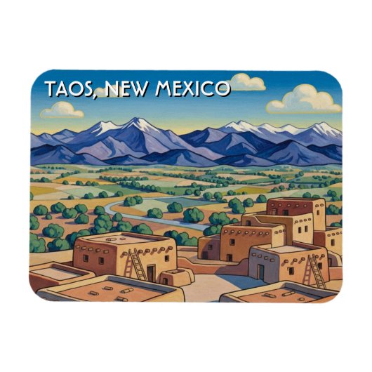 Taos New Mexico Reizen Magneet (Horizontaal)