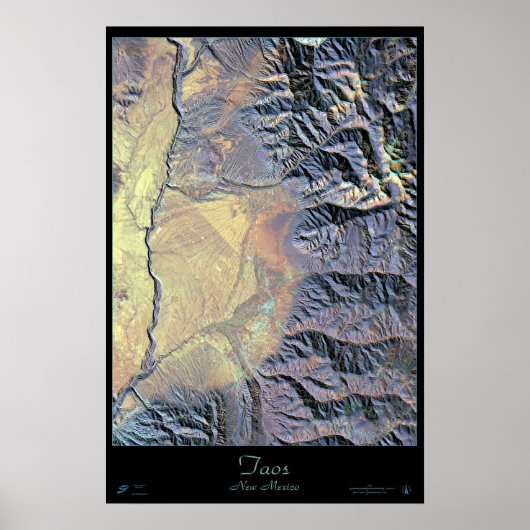 Taos, New Mexico satellietposter Poster (Voorkant)