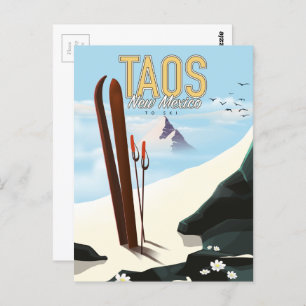 Taos New Mexico ski poster Briefkaart