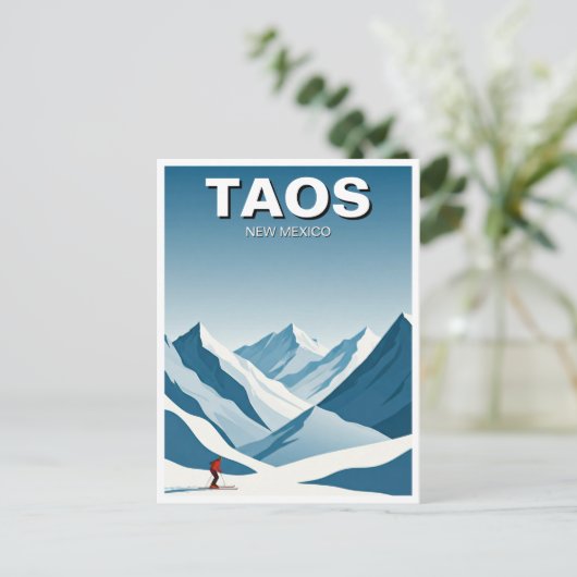 Taos New Mexico Skiën Skiën Reizen Briefkaart (Staand voorkant)