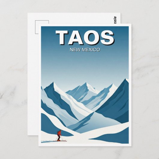 Taos New Mexico Skiën Skiën Reizen Briefkaart (Voorkant / Achterkant)