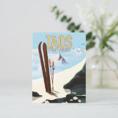 Taos New Mexico skiposter Briefkaart (Staand voorkant)
