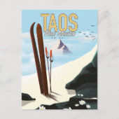 Taos New Mexico skiposter Briefkaart (Voorkant)