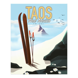 Taos New Mexico skiposter Foto Afdruk
