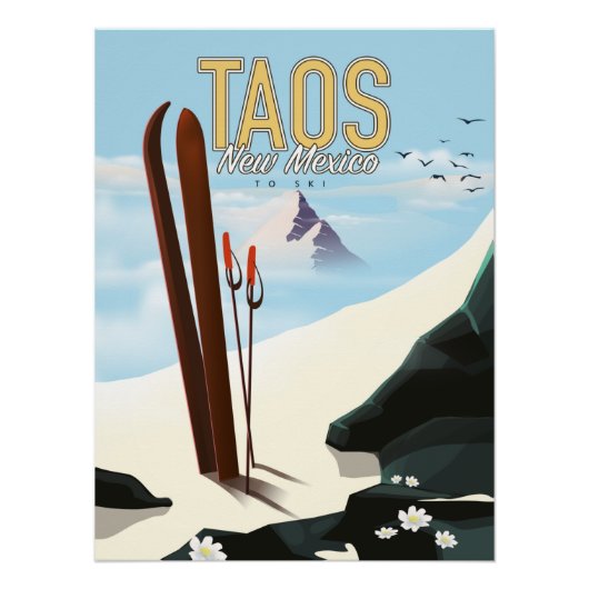 Taos New Mexico skiposter Perfect Poster (Voorkant)