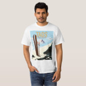 Taos New Mexico skiposter T-shirt (Voorkant volledig)