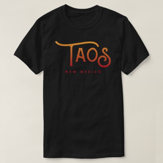 Taos New Mexico Typografisch Ontwerp T-shirt (Design voorkant)