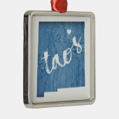 Taos New Mexico Wood Grain Metalen Ornament (Rechts)