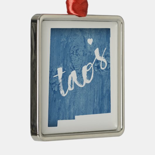 Taos New Mexico Wood Grain Metalen Ornament (Rechts)