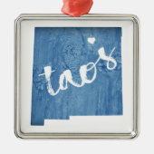 Taos New Mexico Wood Grain Metalen Ornament (Voorkant)