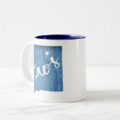 Taos New Mexico Wood Grain Tweekleurige Koffiemok (Voorkant links)