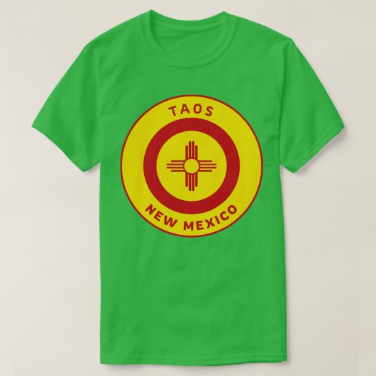 Taos New Mexico Zia Vlag Bullseye T-shirt (Design voorkant)