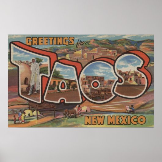 Taos, New MexicoLarge Letter ScenesTaos, NM Poster (Voorkant)