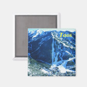 Taos nieuwe Mexico ski Magneet (Voorkant / Achterkant)