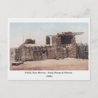 Taos NM, Scalp House in Picouris, oud briefkaart