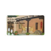 Taos Patio ~ Landschap Etiket (Voorkant)