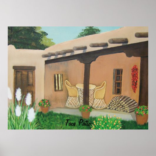 Taos Patio ~ Landschap Poster (Voorkant)