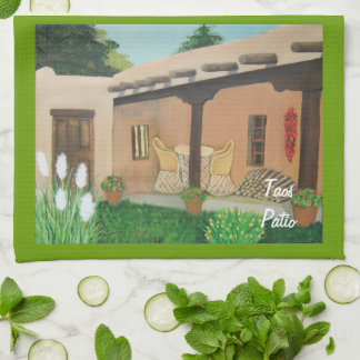 Taos Patio ~ Landschap Theedoek