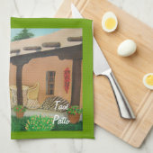 Taos Patio ~ Landschap Theedoek (Quarter Fold)