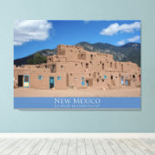 Taos Pueblo — Afdruk van schilderCanvas Canvas Afdruk (Insitu (Houten vloer))