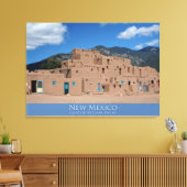 Taos Pueblo — Afdruk van schilderCanvas Canvas Afdruk (Insitu (Woonkamer))