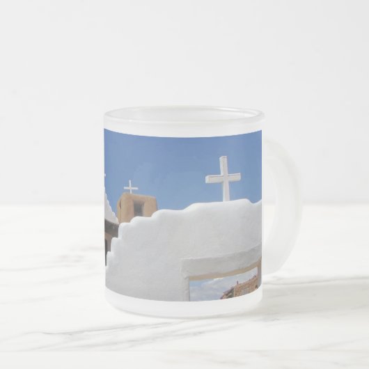 Taos Pueblo Church heeft koffie-Mok geblokkeerd Matglas Koffiemok (Voorkant rechts)