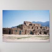 Taos Pueblo in New Mexico Poster (Voorkant)