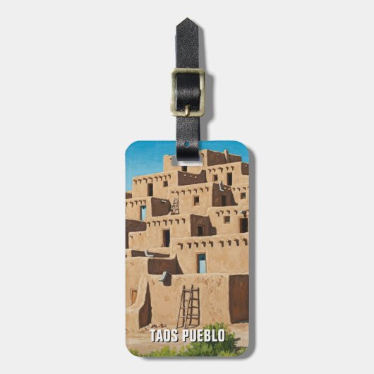Taos Pueblo New Mexico Bagagelabel (Voorkant verticaal)