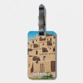 Taos Pueblo New Mexico Bagagelabel (Achterkant verticaal)