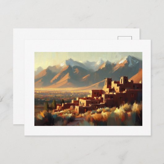 Taos Pueblo New Mexico Briefkaart (Voorkant / Achterkant)