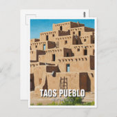 Taos Pueblo New Mexico Briefkaart (Voorkant / Achterkant)