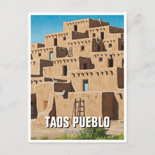 Taos Pueblo New Mexico Briefkaart (Voorkant)