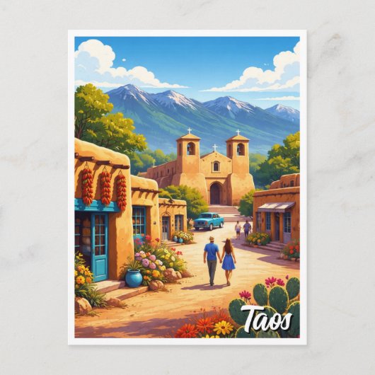 Taos Pueblo New Mexico Briefkaart (Voorkant)