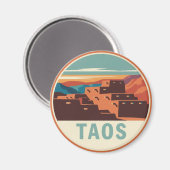 Taos Pueblo New Mexico Magneet (Voorkant / Achterkant)